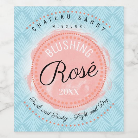 Hausgemachte Rose Rose personalisiert Weinetikett (Einzelnes Label)