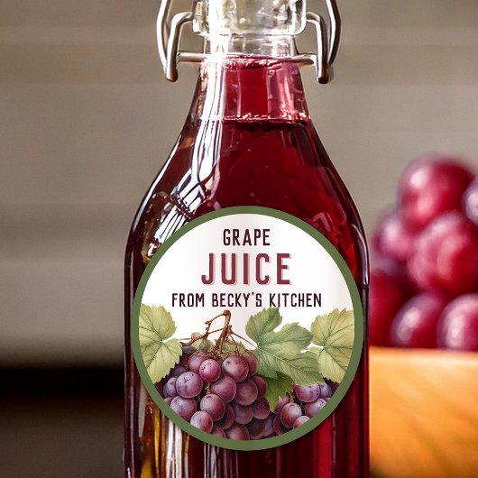 hausgemachte Rote Traubensaft Pantry Labels Runder Aufkleber