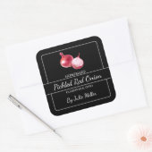 Hausgemachte Rote Zwiebelplatine Schwarzes Etikett Quadratischer Aufkleber (Umschlag)