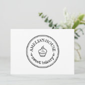 Hausgemachte rustikale Logo angepasste einfache Bä Einladung (Stehend Vorderseite)