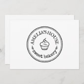 Hausgemachte rustikale Logo angepasste einfache Bä Einladung (Vorne/Hinten)