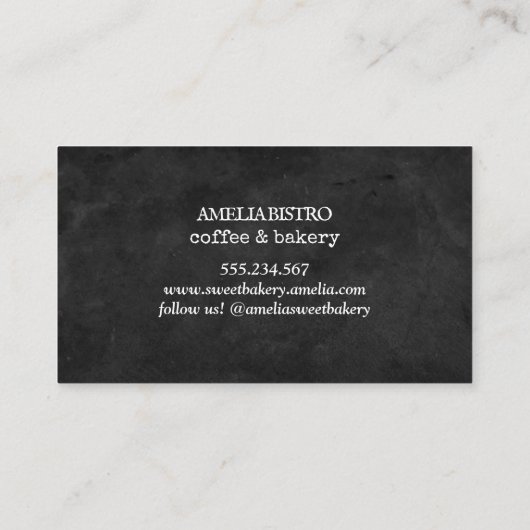 Hausgemachte rustikale Logo angepasste Tafel einfa Visitenkarte (Rückseite)