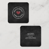 Hausgemachte rustikale Logo auf der Tafel Quadratische Visitenkarte (Vorne/Hinten)