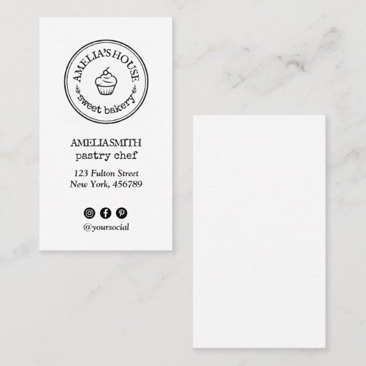 Hausgemachte rustikale Logo speziell sozial einfac Visitenkarte (Vorne/Hinten)