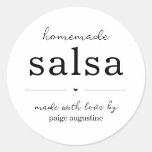 Hausgemachte Salsa Canning Jar Geschenkaufkleber Runder Aufkleber