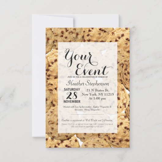 Hausgemachte Schokolade-Chip-Cookies Einladung (Vorderseite)