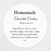 Hausgemachte Schokoladenkekse aus Liebe fügen Text Etiketten (Design 2)