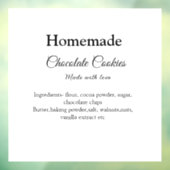 Hausgemachte Schokoladenkekse aus Liebe fügen Text Fensteraufkleber (Blatt 3)