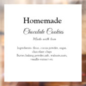 Hausgemachte Schokoladenkekse aus Liebe fügen Text Fensteraufkleber (Blatt 2)