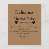 Hausgemachte Schokoladenkekse aus Liebe fügen Text Flyer (Hinten)