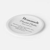 Hausgemachte Schokoladenkekse aus Liebe fügen Text Pappteller (Schrägansicht)