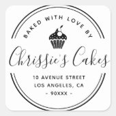 hausgemachte Schrift Quadratischer Aufkleber (Vorderseite)