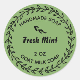 Hausgemachte Seife Land Rustikale Kleider Minze Gr Runder Aufkleber