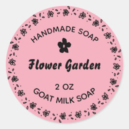 Hausgemachte Seife Rustikale Blume Wreath Country  Runder Aufkleber
