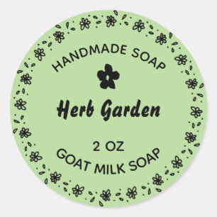 Hausgemachte Seife Rustikale Blume Wreath Country  Runder Aufkleber