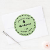 Hausgemachte Seife Rustikale Blume Wreath Country Runder Aufkleber (Umschlag)