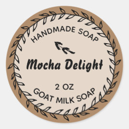 Hausgemachte Seife Rustikale Landkranz Mocha Runder Aufkleber