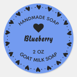Hausgemachte Seife Rustikales Landherz Blau Runder Aufkleber