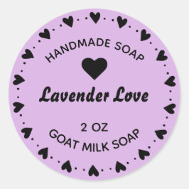 Hausgemachte Seife Rustikales Landherz Lavendel Runder Aufkleber