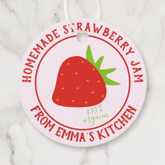 Hausgemachte Strawberry Jam - 100 % Bio Geschenkanhänger (Rückseite)