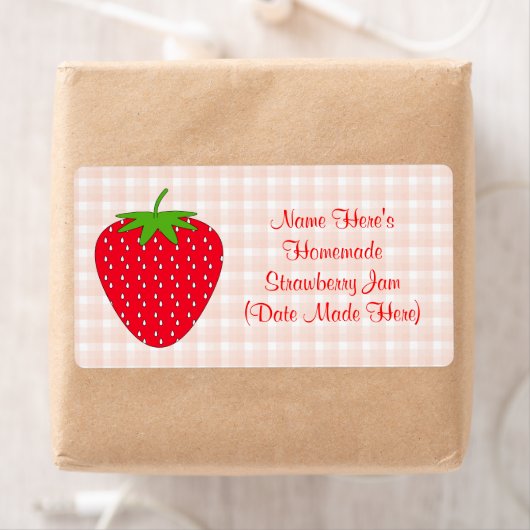Hausgemachte Strawberry-Marmelade-Label. Rosa und (Insitu)
