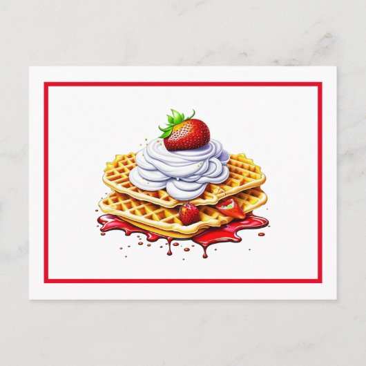 Hausgemachte Strawberry Waffles Rezept Karte (Rückseite)