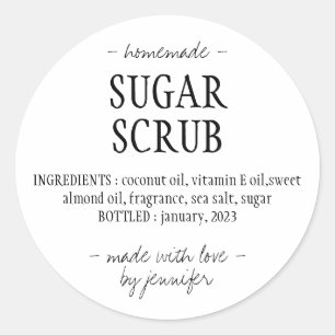 hausgemachte Sugar Scrub Runder Aufkleber