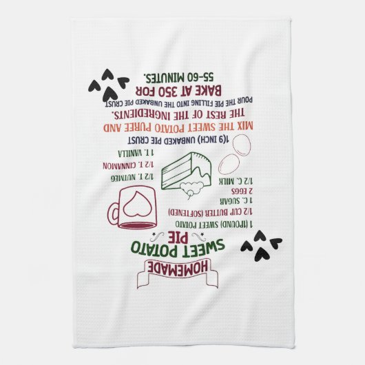 Hausgemachte Süßkartoffeln Kuchen Rezept Weihnacht Geschirrtuch (Vertikal)