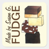 hausgemachte Süßwaren aus Süßwaren aus Süßwaren, g Quadratischer Aufkleber (Vorderseite)