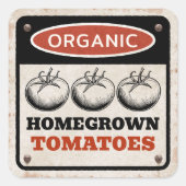 Hausgemachte Tomaten mit rostigem Hintergrund Quadratischer Aufkleber (Vorderseite)