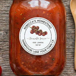 hausgemachte Tomato Sauce Konservenjaletiketten Runder Aufkleber