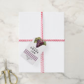 Hausgemachte Traubenbrasse mit karierten Mustern Geschenkanhänger (Mit Garn)