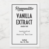 Hausgemachte Vanilla Extract Food and Beauty Label Weinetikett (Einzelnes Label)