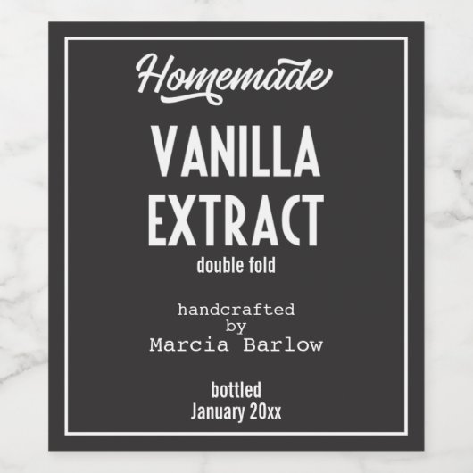 Hausgemachte Vanilla Extract Food and Beauty Label Weinetikett (Einzelnes Label)