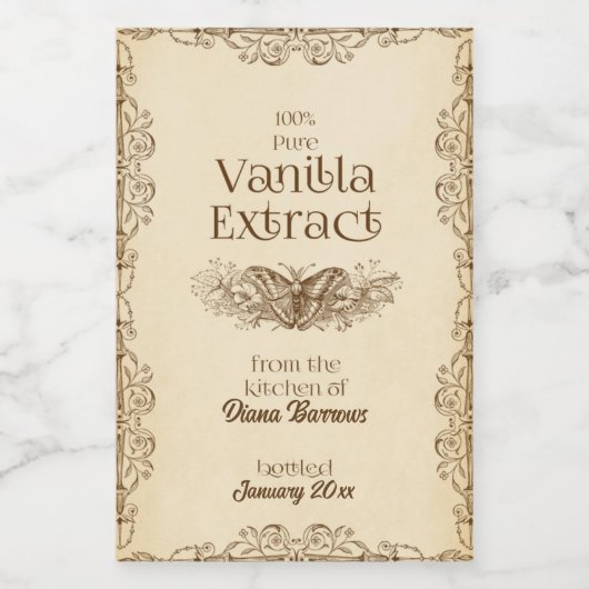 Hausgemachte Vanilla Extract Food and Beauty Label Weinetikett (Einzelnes Label)