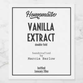 Hausgemachte Vanilla Extract Lrg Food & Beauty Lab Weinetikett