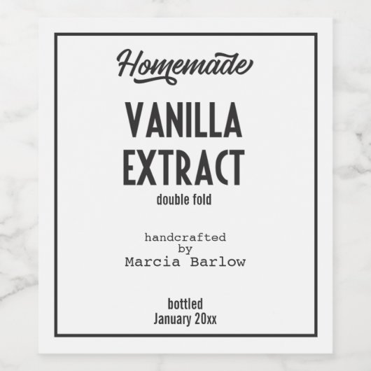 Hausgemachte Vanilla Extract Lrg Food & Beauty Lab Weinetikett (Einzelnes Label)