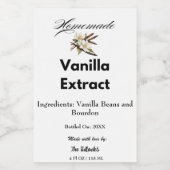 Hausgemachte Vanilla Extract Personalisiertes Prod Weinetikett (Einzelnes Label)