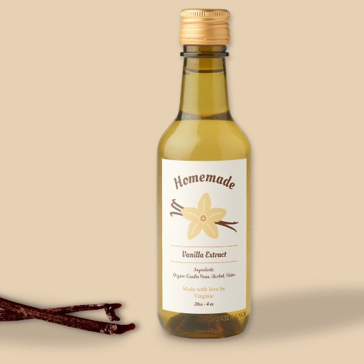 Hausgemachte Vanilla Extrahieren Flaschenetikett Weinetikett