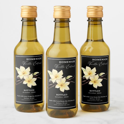 Hausgemachte Vanilla Extrahieren Schwarzes Label A Weinetikett (Flaschen)