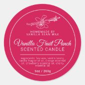 Hausgemachte Vanille Fruchtkerzenzutaten Runder Aufkleber (Vorderseite)