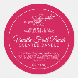 Hausgemachte Vanille Fruchtkerzenzutaten Runder Aufkleber