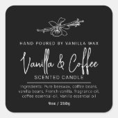 Hausgemachte Vanille-Kaffeeküche Mono-Zutaten Quadratischer Aufkleber (Vorderseite)