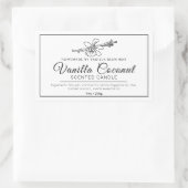 Hausgemachte Vanille-Kokosnuss-Mono-Zutaten Kerze Rechteckiger Aufkleber (Tasche)