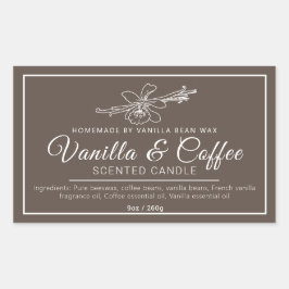 Hausgemachte Vanillekaffee, braune Zutaten Rechteckiger Aufkleber