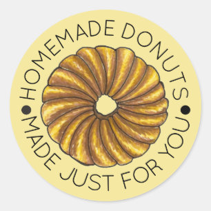 Hausgemachte, von der Küche hergestellte Doughnüss Runder Aufkleber