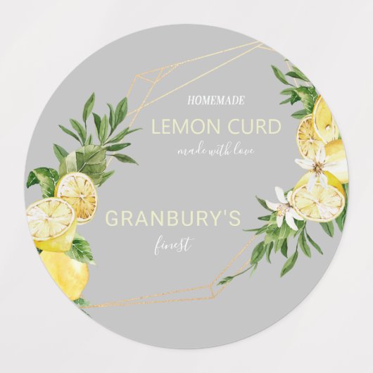 Hausgemachte Wasserfarben Limoncello Curd Labels Etiketten (Design 2)