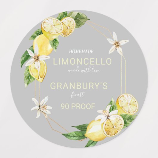 Hausgemachte Wasserfarben Limoncello Curd Labels Etiketten (Design 1)