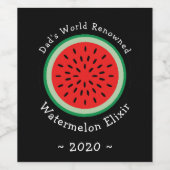 Hausgemachte Watermelon Personalisierte Flasche Weinetikett (Einzelnes Label)