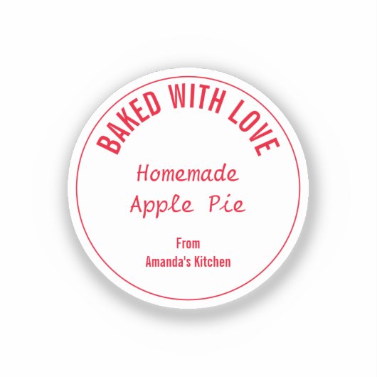 Hausgemachte Weihnachtsgeschenk Gastgeschenk Red W Aufkleber (Vorderseite)